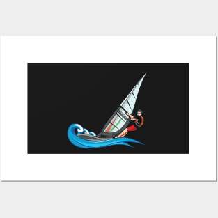 Windsurfing illustration Posters and Art